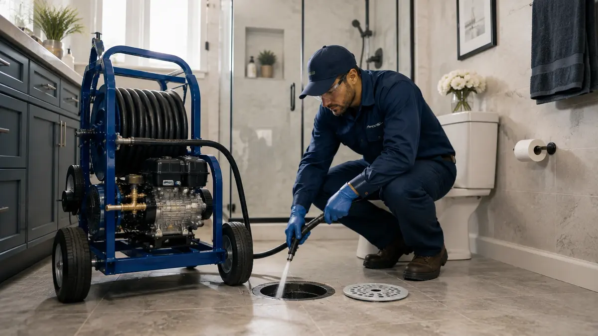 Bathroom Drain Hydro Jetting in Topanga