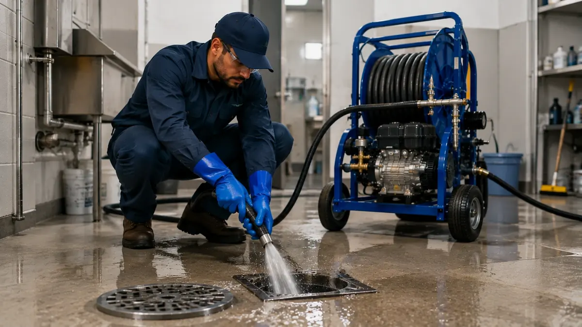 Floor Drain Hydro Jet Cleaning in Topanga