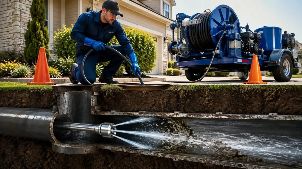 Main Sewer Line Hydro Jet Cleaning in Topanga