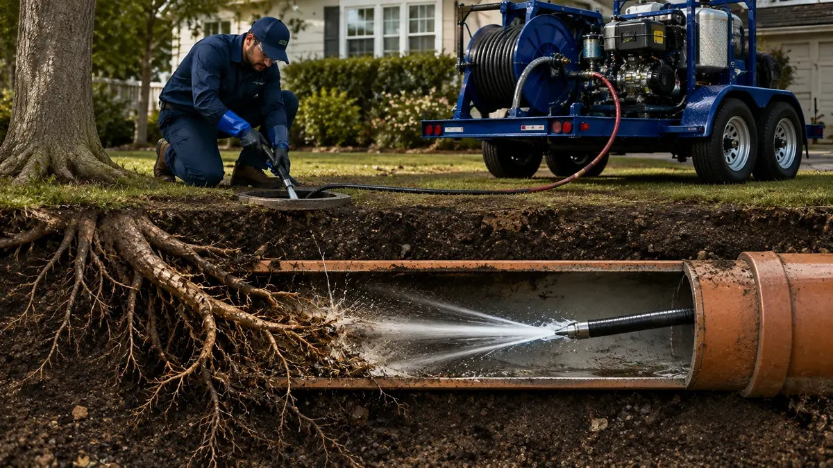 Tree Root Removal with Hydro Jetting in Topanga